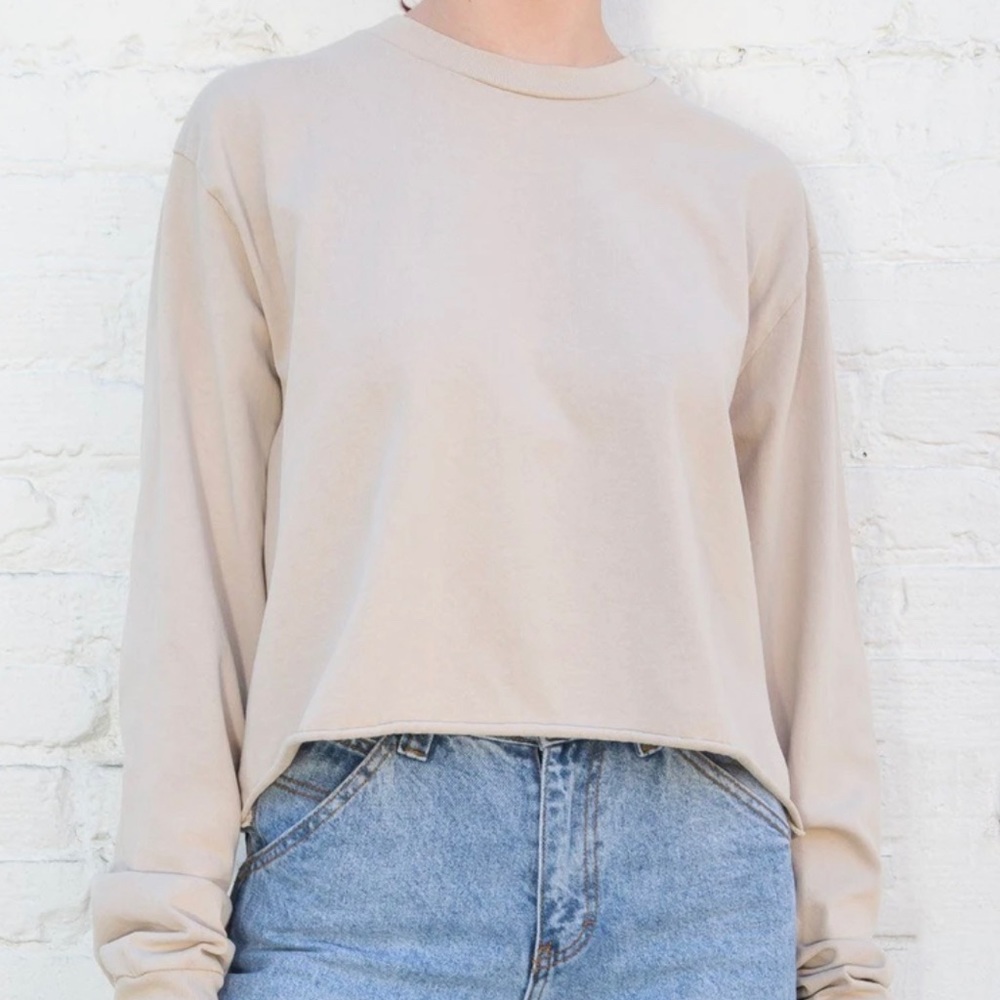 NWOT John Galt Brandy Melville Long Sleeve Brown Shirt (brown not cream colored)